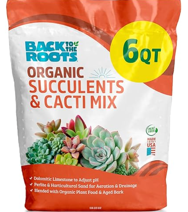 Fertilome Cactus Potting Mix - Fast Draining Versatile Mix with Added Nutrients (6 QT), Floral Cacti/Succulent Soil