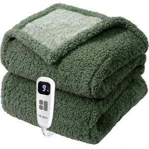 Heated Blanket Electric Blanket Full - Fast Heating Blanket Throw Double Sided Sherpa Ultra Soft Cozy with 10 Heating Levels & 2-10 Hours Auto Off, Mashine Washable, 72 x 84 Inches, Sage