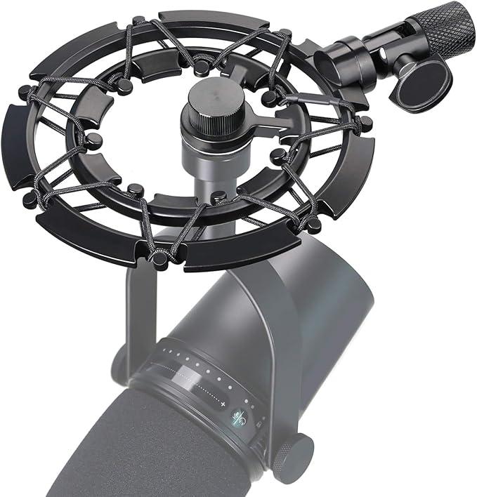 SUNMON MV7 Shock Mount with Pop Filter for Shure MV7 Microphone, MV7 Shock Mount Reduces Vibration Noise Matching Mic Stand Boom Arm