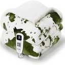 Heated Blanket Throw Blanket - Fast Heating Electric Blanket, Soft Flannel Heated Throw with 4 Time Settings,10 Heating Settings, Warm Gifts for Women & Mom & Grandma(50"x60"Cow Print Sage) (07 - Sage Ombre-white)