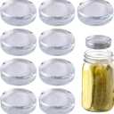 Eleganttime Fermentation Glass Weights with Easy Grip Grooved Handles Heavy Fermenting Lids Kit For Wide Mouth Mason Jar (Glass Weight-4Pcs)