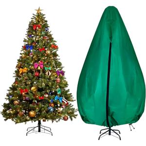 LHongL Christmas Tree Storage Bag, Upright Design, Fits Up to 6.5ft Tall Artificial Tree,Large Holiday Xmas Tree Cover Upright Tree Dustproof Bag with Zipper & Drawstring(Green,6.5ft)