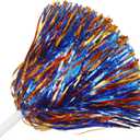 Lovecheer 12PCS/24PCS Metallic Pom Poms Cheerleading Fluffy Shiny Cheer Pom Poms with Handle Sports Team Spirited Dance Cheering Squad Girls Adults (Blue and Orange)