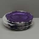 24 Pack Purple Charger Plates Bulk, 13" Plastic Reef Chargers for Dinner Plates, Round Charger Plate with Floral Reef Design for Dinner Wedding Party Table Setting Decoration