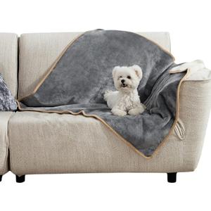 Bedsure Waterproof Dog Blankets for Medium Dogs - Medium Cat Blanket Washable for Couch Protection, Sherpa Fleece Puppy Blanket, Soft Plush Reversible Throw Furniture Protector, 30"X40", Grey (M(30x40"))