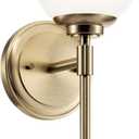 Kichler Benno 1-Light Wall Sconce, Modern Light with Opal Glass in Champagne Bronze, for Bathroom, Powder Room, Kitchen, Bedroom, or Hallway (13.75" x 5.25"), 55170CPZ