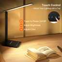 shinelife LED Desk Lamp for Office Home, Bright Desk Light with USB Charging Port, Adjustable Dimmable Desk Lamps 5 Modes 5 Brightness, Touch Study Lamp for Nail, Craft, Puzzle, Sewing, Study, Black