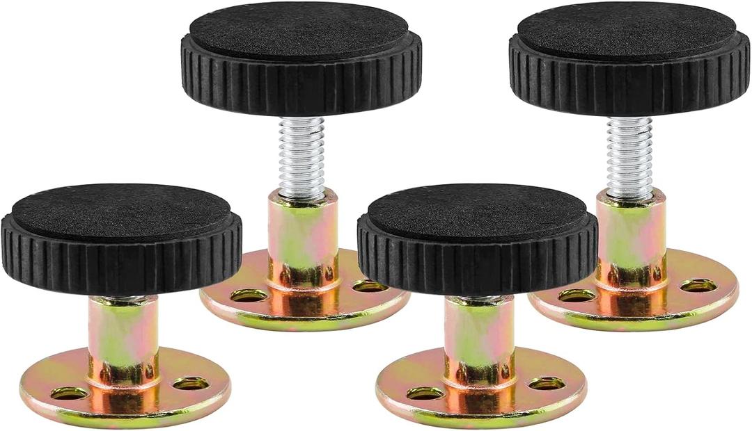 Zorlen Home Adjustable Threaded Bed Frame Anti Shake Tool for Bed Sofas Cabinets, Easy Install Headboard Wall Stoppers, Bedside Anti Shake Tool (Gold 1.18-14.13in)