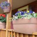 Emsco Group Bloomers 24" Railing Planter with Drainage Holes - Weatherproof Resin Planter - Earth Brown - Outdoor, 3 Pack