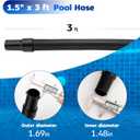 1.5 inch Pool Hose 3 Foot for Above Ground Pool Filter Pump, Pool Filter Pump Hose for Intex Pool Skimmer Pump Part, Heavy Duty Spiral Wound Pool Hoses Swivel, EVA, Black