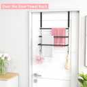 Over The Door Towel Rack,Towel Rack with Hooks for Door Hanging, Door Towel Bar, Over Door Towel Racks for Bathroom (Black)