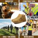 GLANOUDUN Steel Toe Boots for Men, Welding Work Boots with Puncture-Resistant Midsole, High Top Hook and Loop Safety Footwear for Welding Workshop Construction Warehouse Factory 38 
Brown