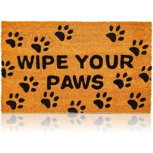 Juvale Nonslip Coco Coir Mat for Entrance - 17 x 30 Inch Wipe Your Paws Dog Door Mat - Indoor & Outdoor Doormats - Welcome Front Door Dog Mat for Muddy Paws