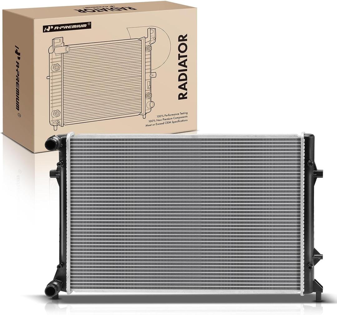 A-Premium Engine Coolant Radiator Assembly Without Oil Cooler Compatible with Volkswagen Jetta 2009-2014, Passat 2006-2009 2012-2018, Passat CC, Golf, CC, Eos & Audi A3 Quattro, 2.5L 3.2L 3.6L