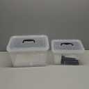 Clear Storage Latch Box/Bin, 2-Pack Plastic Organizing Container with Handle and Lids (7 QT/16QT)