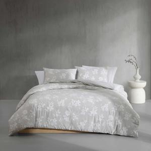 Calvin Klein - Duvet Cover Set, Soft & Breathable Bedding with Matching Shams, Abstract Stitching Pattern, Cozy Home Essentials (Spring Branches Grey, King)