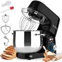 Stand Mixer, 9.5 Qt 660W, 6-Speed Tilt-Head Food Dough Mixer, Electric Kitchen Mixer with Dough Hook, Flat Beater & Wire Whisk, Mixing Bowl (9.5-QT, Black)