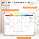 DOLLAR BOSS 36'' x 24'' Magnetic Whiteboard Calendar for wall, Double-Sided