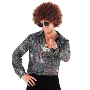 Morph Disco Shirt Costume Men - 70s Disco Outfit - Mens Retro Costume - Vintage Dance Wear - Party Attire for Men, Size XXL