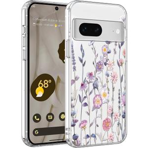 3 x for Google Pixel 7 5G 6,3'' Case, Cute Flower Case for Girls Women, Soft Shockproof Clear Phone Protective Cover with Colorful Floral Pattern Design Exquisite Phone Cover Stylish,01