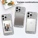 Compatible with iPhone 16 Pro Max Case, Glitter Diamond Crystal Rhinestone Cute Slim Electroplating Shiny Bling Sparkly Cover for Women Girls, Wireless Shockproof TPU Protective Phone Case, Silver