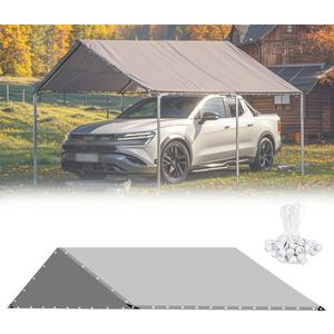 Carport Canopy 12x20 Heavy Duty, Waterproof Car Canopy, Tear Resistant Car Tent, Sun Resistant Car Port, for Garage Covering Family Vehicle Business Events Outdoor DeckWithout Frame