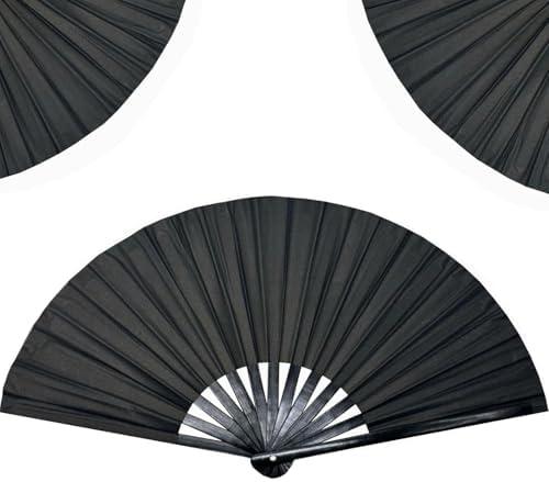 Boots on The Ground Fan,2025 New Large Holographic Folding Hands F an Line Dance Popping Fans,Boots on The Ground Hand Fan,Folding Hand Classic Style Fans Bamboo Ribs Hands Held Chinese (Black)2 Pack