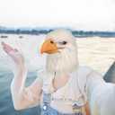 White Eagle Mask Novelty Animal Bird Hair Latex Masks, Fun Adult Party Props for Halloween Raves