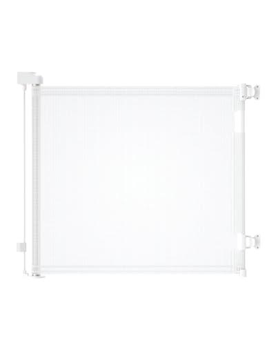 Veraste Retractable Baby Gate for Doorways and Stairs, Mesh Safety Gate for Pet, Indoor & Outdoor Use, One-Hand Operation, Easy Installation White Veraste Retractable Baby Gate for Doorways and Stairs, Mesh Safety Gate for Pet, Indoor & Outdoor Use, One-Hand Operation, Easy Installation White