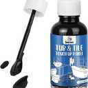 Tub Tile Gloss Black Paint Touch Up Paint Kit for Bathtub Porcelain Repair Scratches Cracks Chips on Porcelain Acrylic Enamel Cast Iron Tiles Sinks Toilets Black (1.5 Fl Oz (Pack of 1))