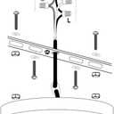 7.9inch Ceiling Canopy Kit with Hook, Ceiling Plate for Pendant Light with All Mounting Hardware,Black