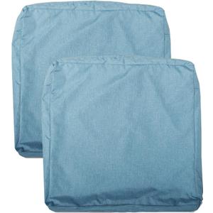 Patio Seat Cushion Covers, Washable Slip Covers Replacement, Waterproof Outdoor Furniture Chair Cushion Pillow Seat Cover for Couch, Garden, Sofa, Water Blue, 24"22"4" (2 Covers Only) (24"22"4" thick (2 covers))