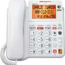 AT&T CL4940 Corded Answering System with Backlit Display, White, Display Dial, Mute, Last Number Redial, Flash, Clearspeak Dial-in-Base Speakerphone, Caller ID/Call Waiting, Audible Message Alert