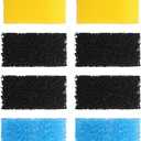 Replacement Aquarium Filter Sponge, Fish Tank Filter Replacement Parts, Including 2 x Coarse Sponge, 2 x Fine Sponge & 4 x Carbonized Sponge