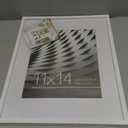 Americanflat 11x14 Picture Frame with Shatter-Resistant Glass - Use as 8x10 Frame with Mat or Display 11x14 Photo Without Mat - Streamline Collection - Thin Border Picture Frames for Wall - White