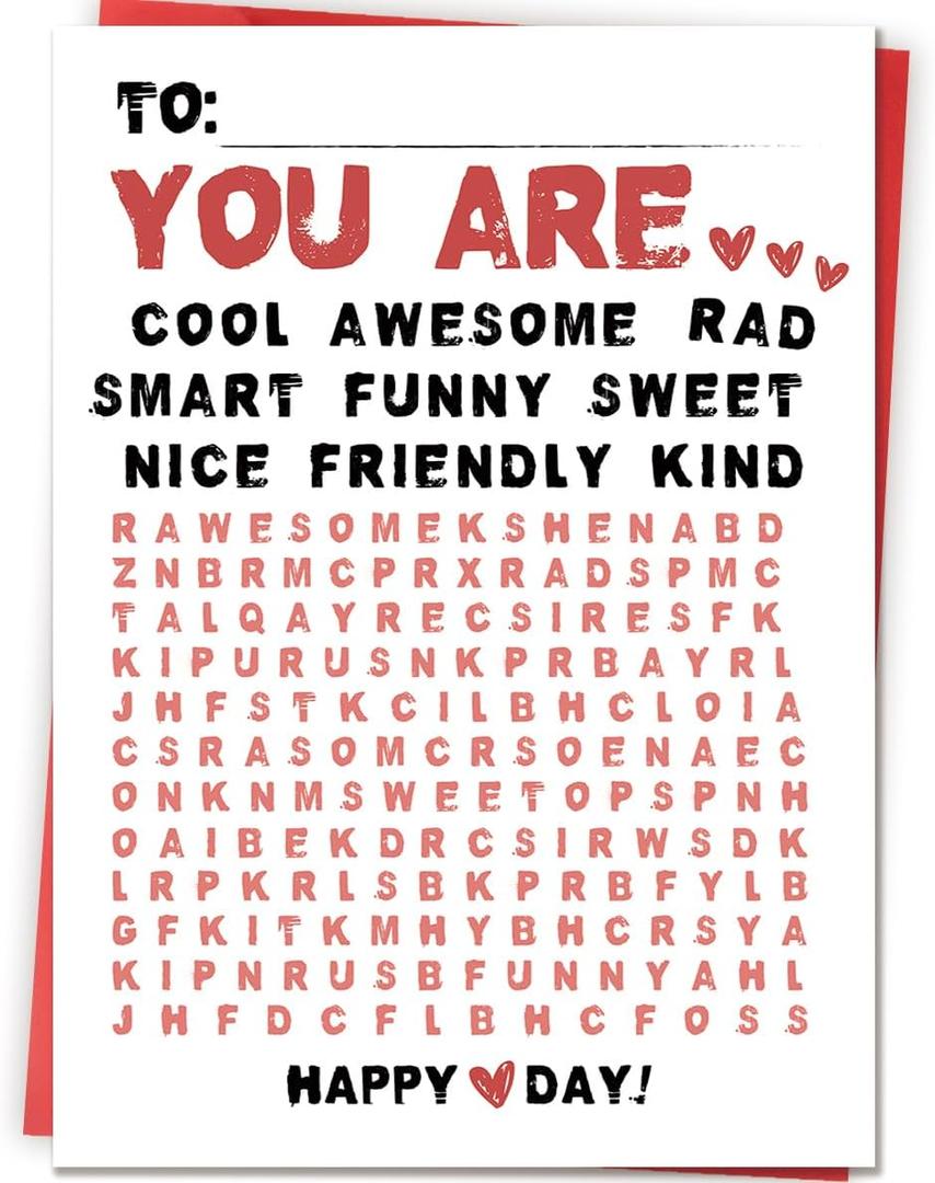 3 x Beautiful Words Greeting Card with Envelope, Funny Anniversary, Valentine's Day Gifts, Birthday Card for Wife Husband Girlfriend Boyfriend (LD290)