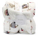 UKELER Flannel Sherpa Throw 60'' x 50''- Owl Printed Soft Plush Flannel Blanket Throws for Bed/Couch/Sofa/Office/Camping