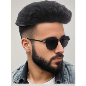 H&Bwig Men Short Toppers Hairpiece Clip in Hair Extensions for Covering White Loss Hair Toupee (6060#2) H&Bwig Men Short Toppers Hairpiece Clip in Hair Extensions for Covering White Loss Hair Toupee (6060#2)