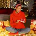 Semato 9 Pcs Christmas Accessories with Red Christmas Headbands & Earrings and Bracelets for Women New Year Xmas Gifts