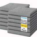 MIRACLEAN Waffle Weave Microfiber Cloths - 12 x 12 inches - Lint Free Cloth, Streak-Free Absorbent Microfiber Glasses Cleaning Cloth, Screens, Dusting & Appliances - 12 Pack Premium Cloth Wipes