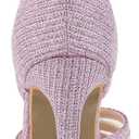 Allegra K Women's Glitter Ankle Strap Purple Stiletto Heels Sandals, 10.5 m US