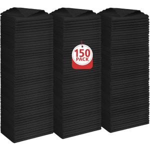 Orighty Black Microfiber Cleaning Cloth, 150 Pack Highly Absorbent Cleaning Supplies, Lint Free Kitchen Towels Cleaning Rags, Microfiber Towels for Cars, House, Window, 12x12 inch