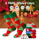 Fun Christmas Socks for Men - Funny Xmas Gifts for Men and Women Novelty Cozy Unisex Crew Cotton Sock Set (6-13, B-6 Pairs)