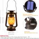 Wondrastical Solar Lanterns Outdoor Waterproof, 2 Pack Flickering Flame LED Hanging Lantern, Bronze Vintage Solar Powered Decorative Lights for Patio Porch Garden Yard Pathway Camping