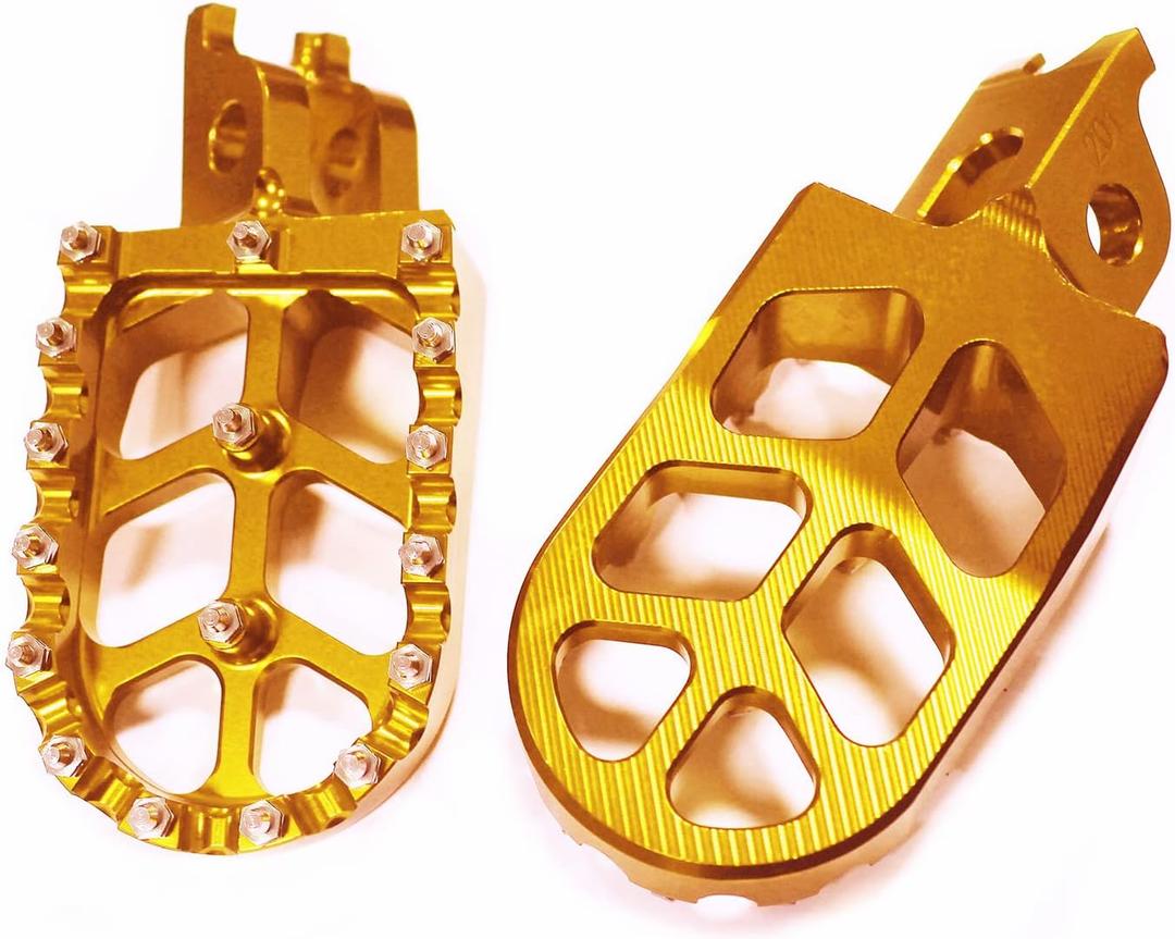 Motorcycle Footrest Pedals Plate FootPegs For Honda CRF300L CR125 CR250/L CRF150R CRF250R/X CRF250RX CRF450R CRF450RX CRF450X CRF450L CRF1000L 04-22(gold)