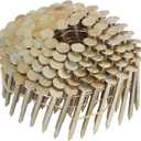 findmall 7200 Count Coil Roofing Nails 1-3/4-Inch x .120-Inch 15-Degree Round Head Wire Weld Collated Smooth Shank Electro Galvanized Coil Roofing Nails for Roofs Lathing and Sheathing Materials