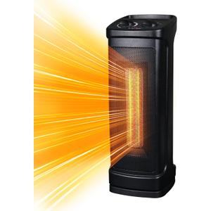 Elevon Space Heater for Indoor Use, 1500W Electric Portable Ceramic Heaters with Thermostat,70Oscillating Room Tower Heater with Overheat and tip over safety shutoff for Office Bedroom Use(Pack of 1)