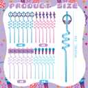 Potchen 24 Pcs K Pop Drinking Straws Kpop Themed Party Supplies K Pop Straws Purple Kpop Party Favors for Popular Singer 80s Y2k Girl Women Fans Birthday