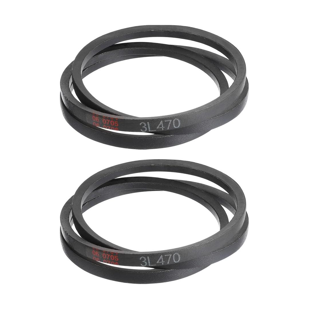 Uxcell 2 Pcs 3L470 Classic Wrapped Rubber V-Belt, 47"(1194mm) Outside Circumference, 3L Profile V Belt 3/8" Width 7/32" Height