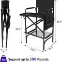 Folding Makeup Chair with Folding Tabletop Storage Bags for Makeup Artists, 44.9 inch